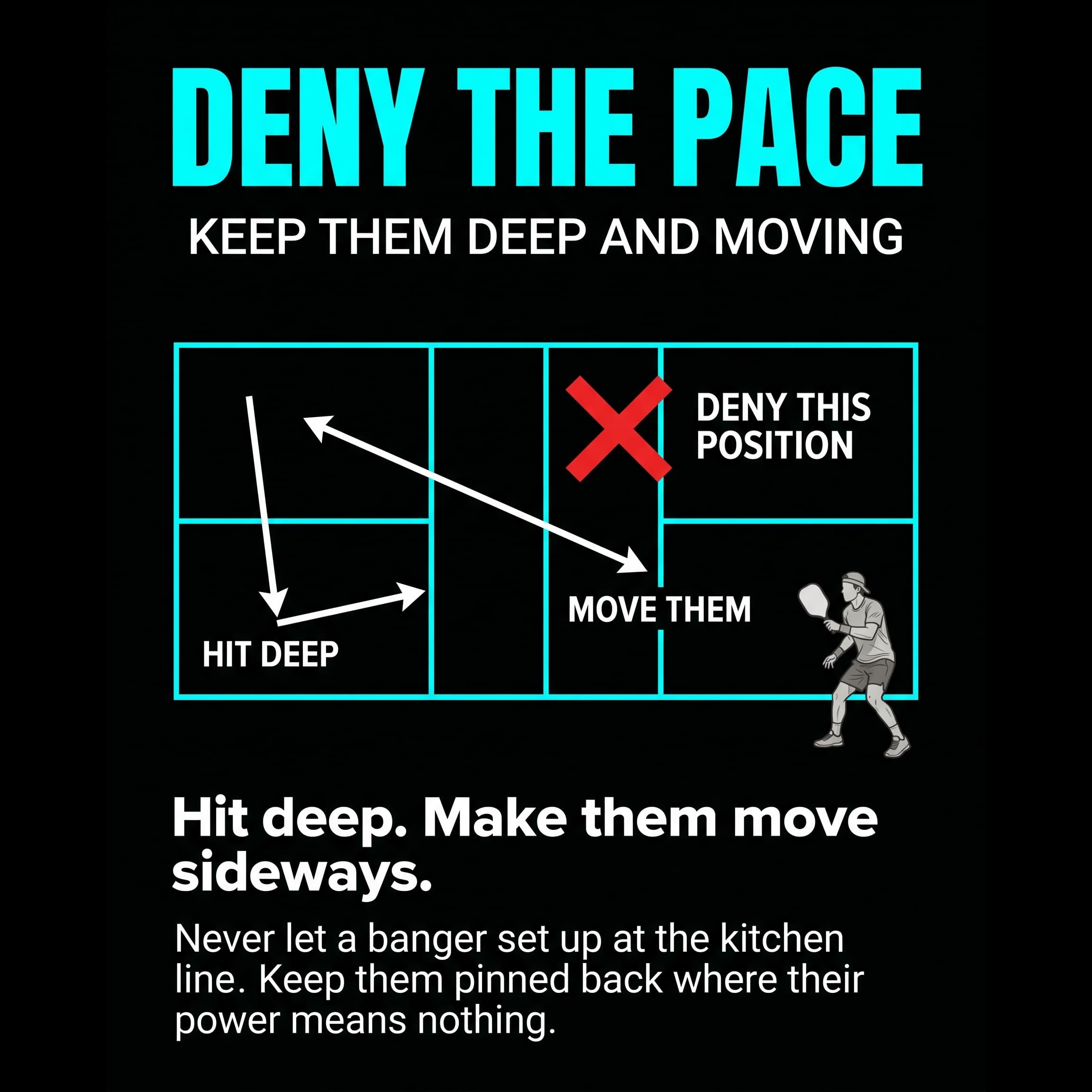 Keep them pinned deep and moving sideways to strip their power