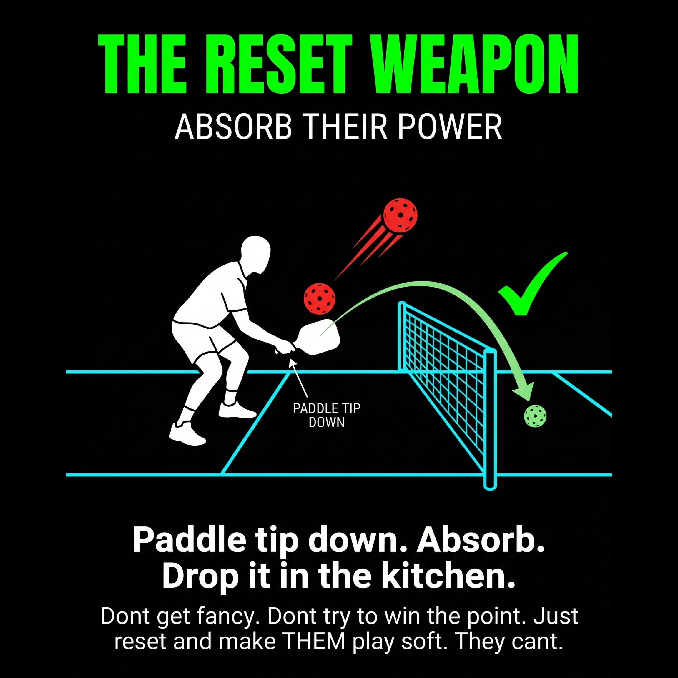 Master the reset - soften your grip and absorb the pace into the kitchen
