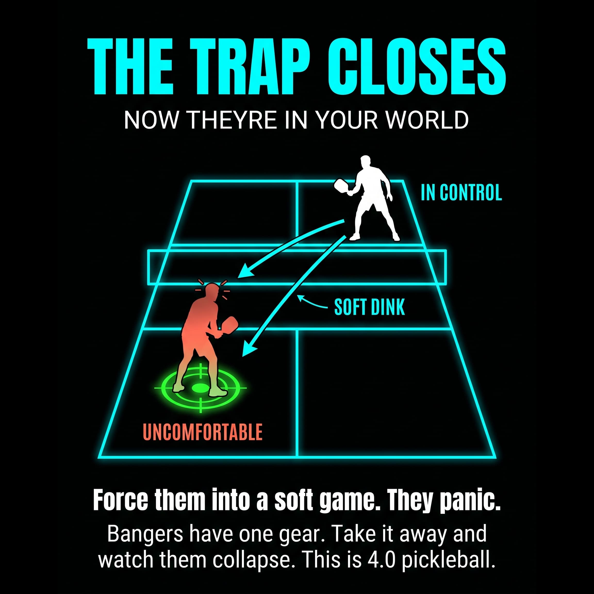 Close the trap - force bangers into a soft dinking game