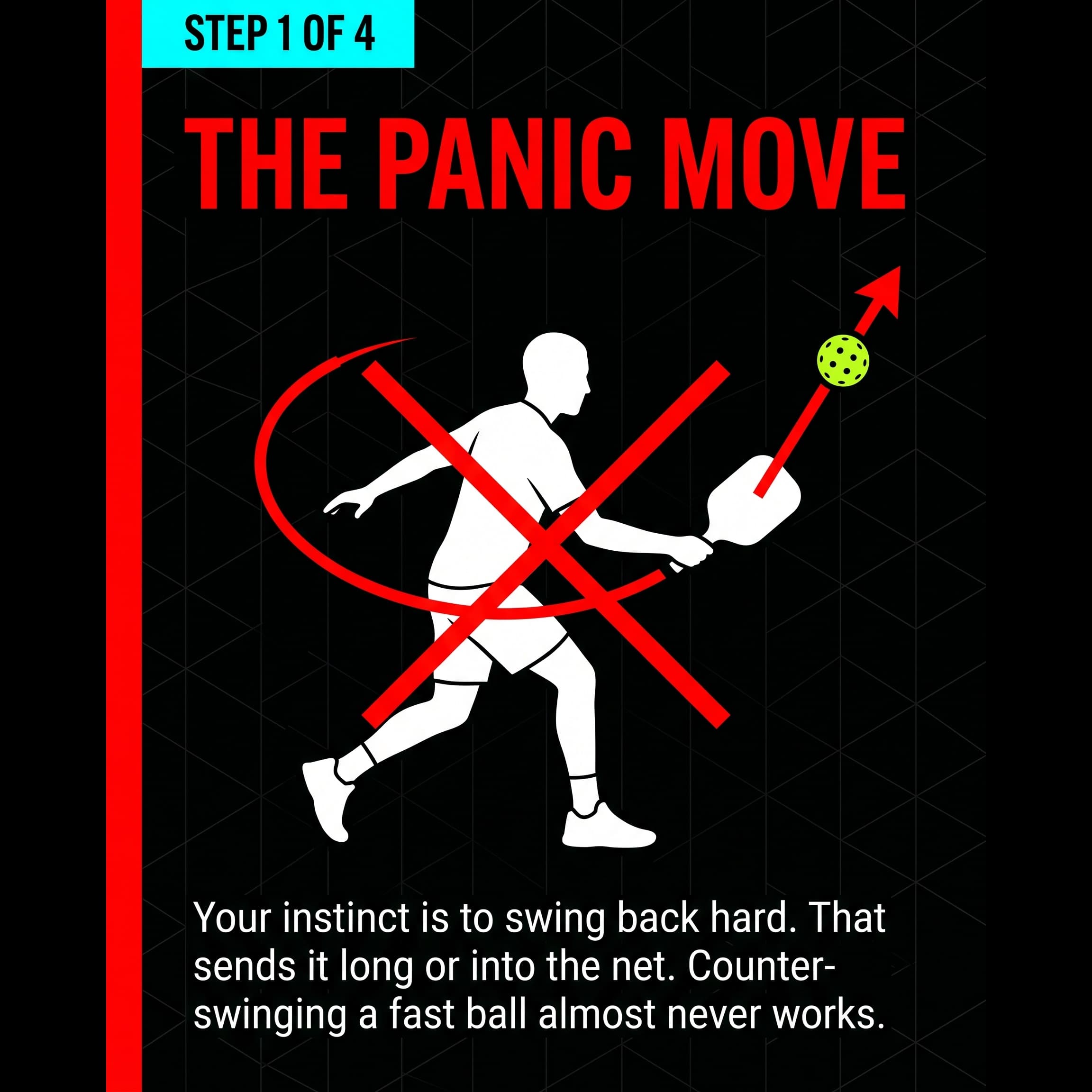 Stop the panic swing - counter-swinging a fast ball never works