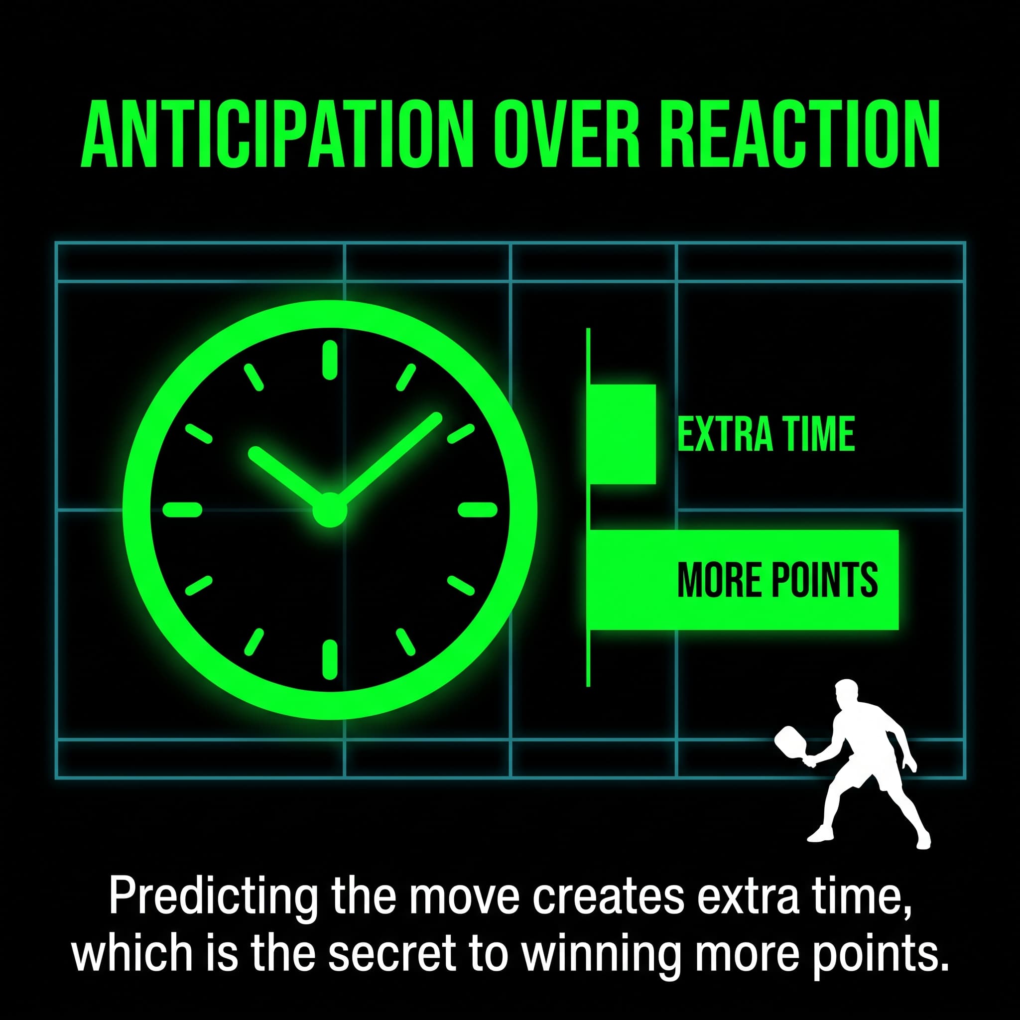 Anticipation over reaction - predicting the move creates extra time